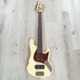 Cant4-001405 Sandberg Guitars California Tm-5 5-string Bass Delano Pickups Hardcore Aged Creme