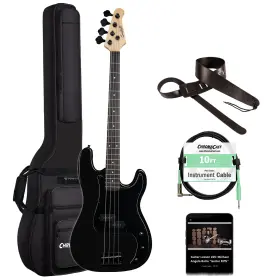 Sawtooth 811501078784 Ep Series Black Beginner Intermediate Electric Bass Guitar With Gig Bag