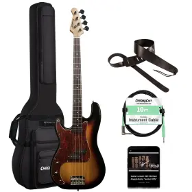 Sawtooth 811501078821 Left-handed Ep Series Electric Bass Guitar With Gig Bag And Accessories