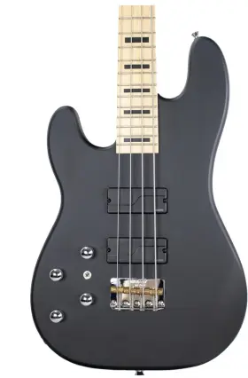 Rebel24 Sawtooth Satin Black 24 Fret Left Handed Electric Bass Guitar W Fishman