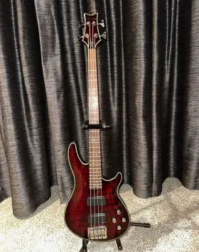 Extreme-4 Schecter 1910 Hellraiser Electric Bass Crimson Red Burst Satin