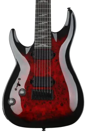 2461 Schecter Omen Elite-7 Left-handed Electric Guitar - Black Cherry Burst