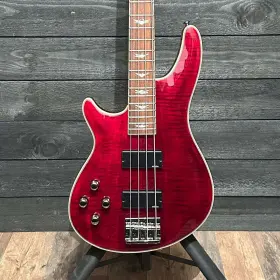 2503269019 Schecter Omen Extreme 4 String Left Handed Electric Bass Guitar - Black Cherry