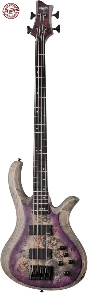 Schecter 445024785718 Riot 4 Bass Aurora Burst String Electric Guitar Killer Tone