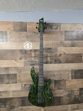 Schecter 810051471038 C-4 Silver Mountain - Toxic Venom Green