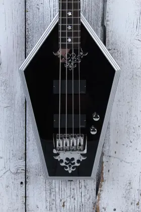 Schecter 810051473964 Sean Yseult Casket Bass 4 String Electric Guitar Gloss Black