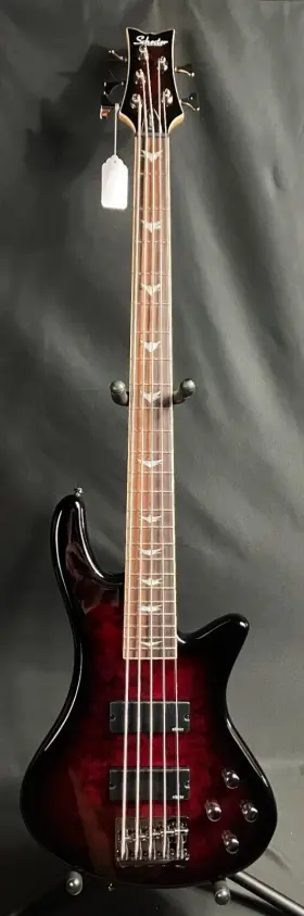 Extreme-5 Schecter Stiletto 5-string Bass Guitar Black Cherry Burst Finish