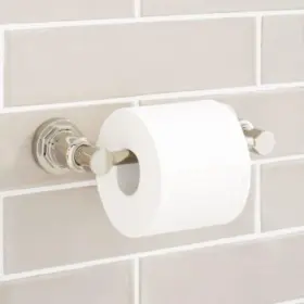 948295 Signature Hardware 781889351567 Greyfield Wall-mounted Toilet Paper Holder Polished Ni