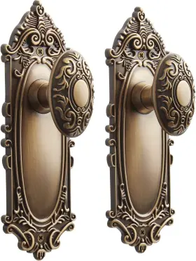 Signature Hardware 781889860779 953547-du Valma Solid Brass Dummy Set Door Knob Antique B