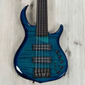 M7-alder5-fl-tbl-v2 Sire Guitars Marcus Miller M7 Alder Fl 2nd Gen Fretless 5-string Bass Transparent Blue