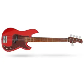 P5-5-drd Sire Marcus Miller P5 5-string Bass Roasted Maple Fretboard Red