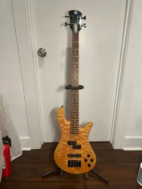 Lg4stbls Spector Legend 4 Classic Natural Gloss Quilt Maple Electric Bass Guitar