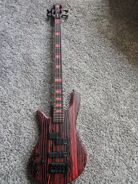 Nspulse4cinderlh Spector Left Hanspector Ns Pulse 4 String Guitar Bass Carbon Series Cinder Red