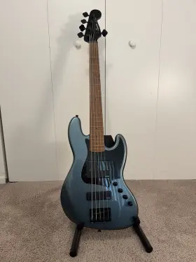 0370465510 Squier Contemporary Jazz Bass V Body Gunmetal Metallic Finish