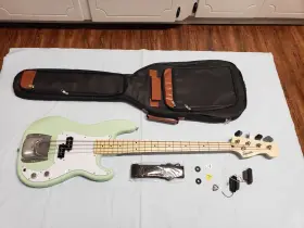 0373902557 Squier 2024 Sonic Precision Bass Limited-edition Surf Green - Custom Upgrades
