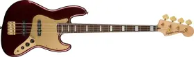 0379440515 Squier 40th Anniversary Jazz Bass Gold Edition Ruby Red Metallic Laurel F Inch