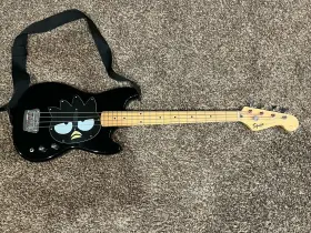 0509400710 Squier Bronco Bass Electric Guitar Badtz-maru Design Black 4 String Maple Neck