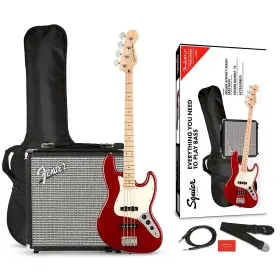 1978812182 Squier 197881252182 Affinity Jazz Bass Le Pack With Combo Amp Candy Apple Red Rf
