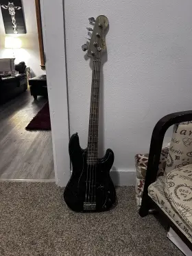 20020425 Squier By Fender Precision Electric Bass Guitar - Black Parts Only