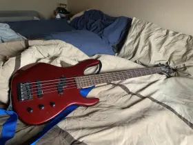 E938853 Squier By Fender Electric Bass Guitar Red 5-string Solid Body