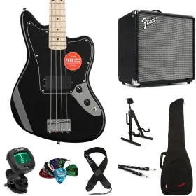 Jagbsafmblkbn2 Squier Affinity Series Jaguar Bass And Fender Rumble 25 Amp Essentials Bundle