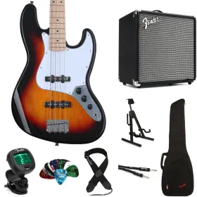 Jbassaf3tsambn Squier Affinity Series Jazz Bass And Rumble 25 Combo Amp Bundle - 3-color