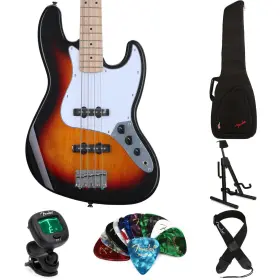 Jbassaf3tsesbn Squier Affinity Series Jazz Bass Essentials Bundle - 3-color Sunburst With Maple