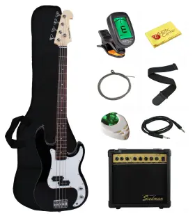 Stedman Pro 616453408364 Beginner Series Bass Guitar Bundle With 15-watt Amp Gig Bag Instrum