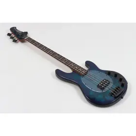 Ray34 Sterling By Music Man 197881313159 Stingray Burl Top Rw Fb Bass Neptune Blue Satin Ob