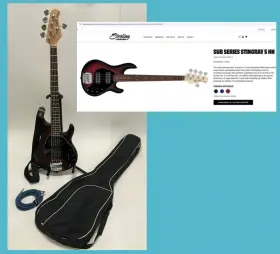 St-ray5hh-rrbs-j1 Sterling By Music Man 2022 Sub Series Stingray 5 Hh 5-string Bass With Gig Bag