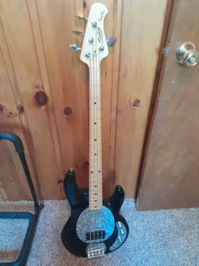 Ray4-bk-m1 Sterling Ray4 Bass 4-string Maple Fretboard Black Sub Series