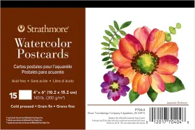 704-4 Strathmore Watercolor Postcard Pad 4x6 Inches 15 Pack - Custom Greeting Cards