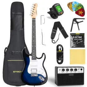 Sst-20 Strich Electric Guitar Beginner Kit Solid Body 39 Hss Pick Up