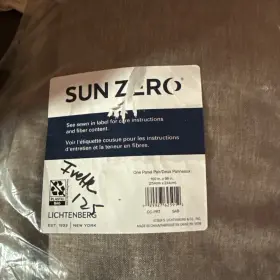 Sun Zero 029927625912 Pratt Tonal Texture Fleece Insulated 100% Blackout Window Curtains 2-p