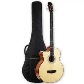 Sv-b-f4l Tario Left-handed 4-string Electric Acoustic Bass Spruce Top Mahogany Back And Sides