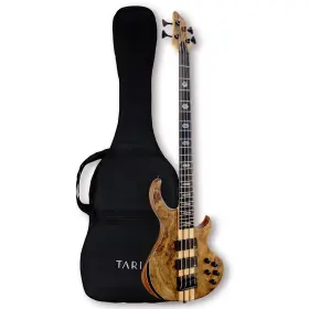 Yg120-f4 Tario 4 String Electric Bass Guitar Burl Poplar Top Millettia Laurentii Okoume Body