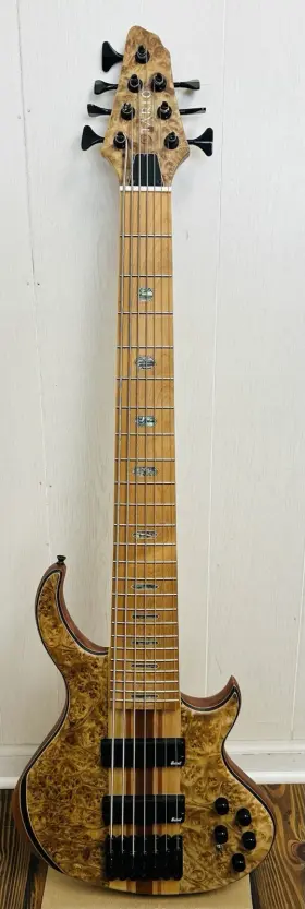 Yg120-f7 Tario 7 String Electric Bass Guitar Burl Poplar Top Millettia Laurentii Okoume Body