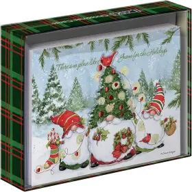 1025104 The Lang Companies Inc. Inch Holiday Gnomes Luxe Christmas Cards By Susan Winget 8 With Matchin