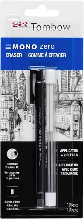 57317 Tombow 445029679685 Mono Zero Eraser Value Pack Rectangle 2.5mm. Precision Tip Pen-sty