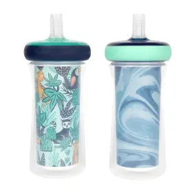Y6913a1 Tomy Intl. The First Years Insulated Straw Cup For Toddlers 2pk Wild And Free Marbled