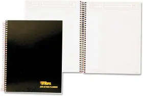 63827 Tops 8-1/2x6-3/4in Wirebound Ruled Journal Notetaking Planner Black And White