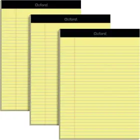 1017035 Tops Products Oxford 8.5 X 11.75 Inch Legal Pads 3 Pack Wide Ruled On Both Sides Canary Yel