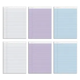 Tops Products 744760011196 8.5 X 11 Legal Pads 6 Pack Prism Brand 2 Gray/2 Blue/2 Purple Wide Rule