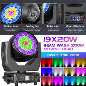 Zq02103 U King 6pack 19x20w Led Zoom Moving Head Stage Light Rgbw Dmx Beam Dj Wash Lighting