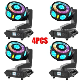 Zq02621 U King 4pcs 200w 3-axis Laser Moving Head Light Rgbw Stage Lighting 7led Dmx Beam Disco