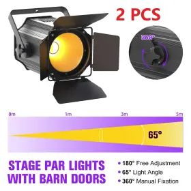 Zq09012 Uking 2pcs 200w Cob Led Stage Par Light Dmx Dj Audience Blinder Disco Party Beam