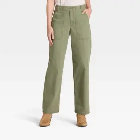 Universal Thread 198420689599 Womens Mid-rise Straight Leg Cargo Pants - Green 6