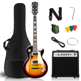 Lp22 Uzochi Lp Electric Guitar Beginner Kit With 20w Amp And All Starter Accessories Solid