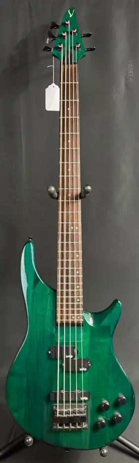 V755b Vantage 755b 1980s Active 5-string Bass Guitar Turquoise Finish