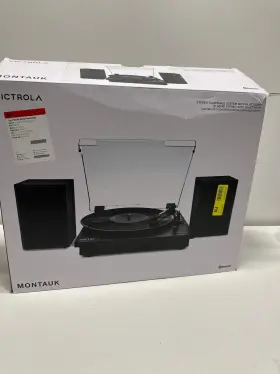 Victrola 810033111778 - Montauk Bluetooth Record Player With 3 Speed Turntable And Bookshelf